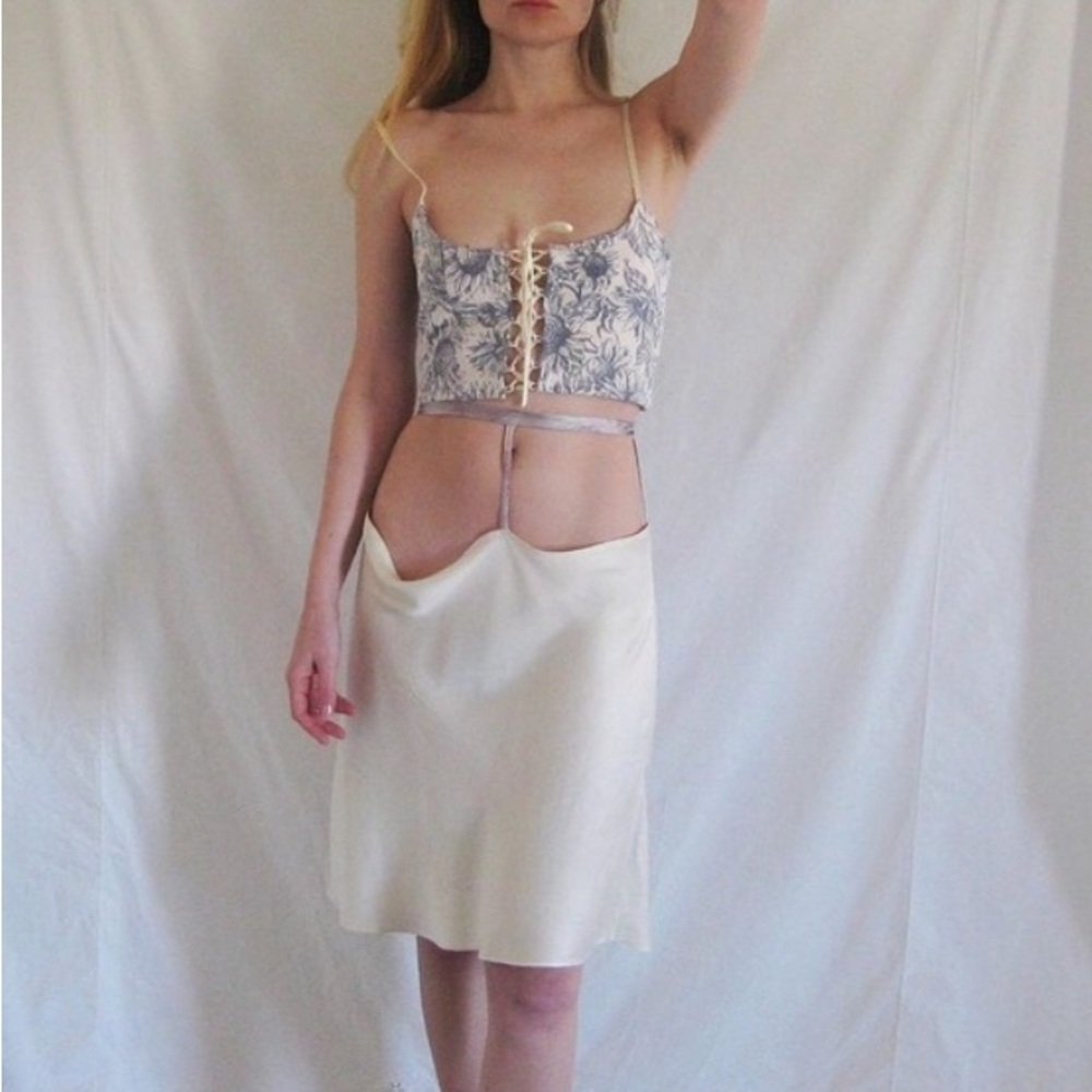 Periwinkle Ribboned Bodice Top (XS-Small)